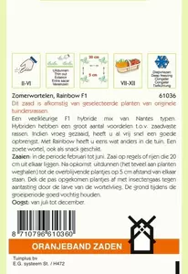Zomerwortelen Rainbow Mix F1 Oranjeband - afbeelding 2